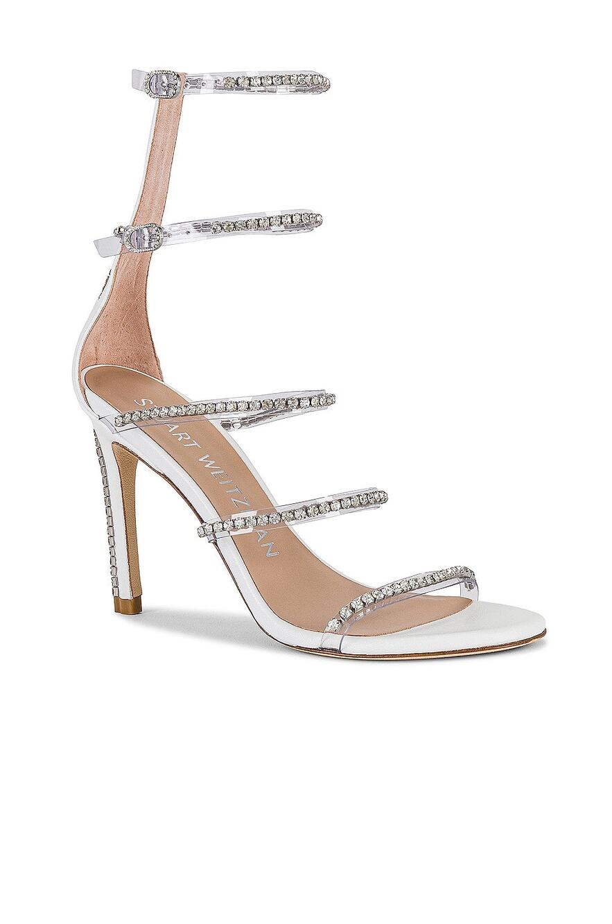 Stuart Weitzman Nudistglam 100 Embellished Sandal Leather Formal Party Bridal 8